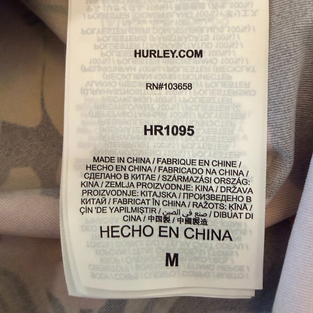 Hurley Floral Cropped Rash Guard UPF 50+ Size M NWT - Picture 10 of 11